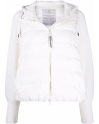 Brunello Cucinelli - Knitted-sleeve Hooded Puffer Jacket - Lyst