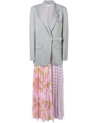 Natasha Zinko Blazer con gonna plissettata - Grigio