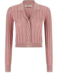 Alessandra Rich - Cardigan mit Zopfmuster - Lyst
