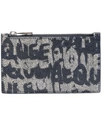 McQueen - Graffiti Logo-Print Leather Card Holder - Lyst