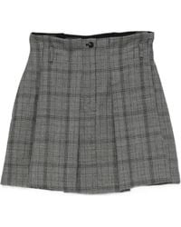 Tela - Check-Pattern Pleated Mini Skirt - Lyst