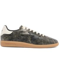 DSquared² - Rebels Cracked Leather Sneakers - Lyst