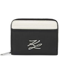 KARL LAGERFELD - Petit Portefeuille K/Autograph À Fermeture Zippée - Lyst