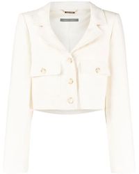 Alberta Ferretti - Single-Breasted Cropped Blazer - Lyst