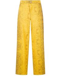 Roberto Cavalli - Gerade Jeans Mit Brokat-Print - Lyst