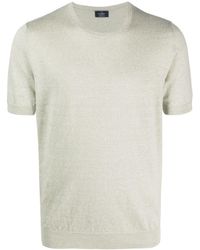 Barba Napoli - T-shirt Met Geribbelde Afwerking - Lyst