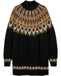 STAUD - Liza Patterned Roll-Neck Mini Dress - Lyst