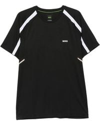 BOSS - Logo-Print Panelled T-Shirt - Lyst
