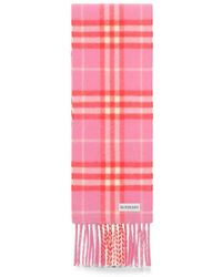 Burberry - Narrow Check Cashmere Scarf - Lyst