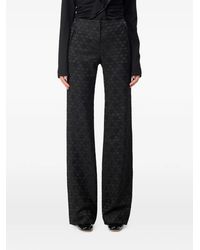 Alberta Ferretti - Jacquard-Pattern Straight-Leg Trousers - Lyst