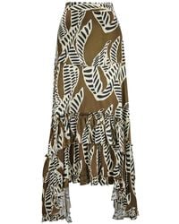 Alexis - Bexley Leaf-Print Ruffled Skirt - Lyst