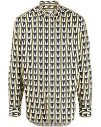 Lanvin - Black, White And Light Yellow Cotton Shirt - Lyst