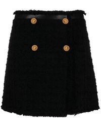 Versace - Ausgefranster Tweed-Minirock - Lyst