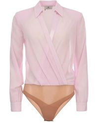 Elisabetta Franchi - Body Mit Langen Ärmeln - Lyst
