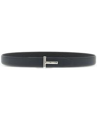 Tom Ford - Reversible Hammered Logo Buckle Belt - Lyst