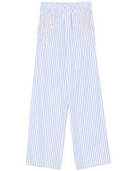 Elisabetta Franchi - Pantalon En Coton À Rayures - Lyst