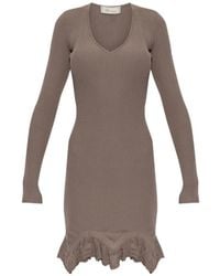 Blumarine - Ribbed-Knit Ruffled Dress - Lyst