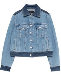 7 For All Mankind - Buttoned Denim Jacket - Lyst