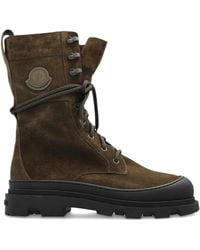 Moncler - Lace-Up Suede Boots - Lyst
