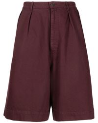 Raf Simons - Pleat-detail Cotton Bermuda Shorts - Lyst