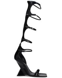 The Attico - Patent-Leather Buckle-Strap Sandals - Lyst