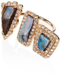 Kimberly Mcdonald 'Boulder 3 Opal' Ring mit Diamanten - Mehrfarbig