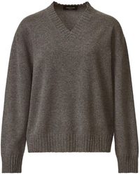 Fabiana Filippi - V-Neck Ribbed-Trim Jumper - Lyst