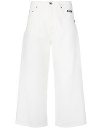 MSGM - Logo-Print Cropped Jeans - Lyst