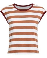 R13 - Striped Contrast-Trim T-Shirt - Lyst