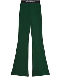 Palm Angels - Logo-Tape Cotton Flared Trousers - Lyst