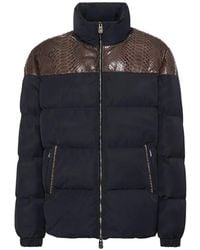 Billionaire - Nylon-Daunenjacke Mit Python-Einsätzen - Lyst