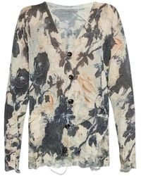R13 - Floral-Print Frayed Cardigan - Lyst