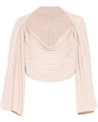 RTA - Draped-Sleeves Cowl-Neck Top - Lyst