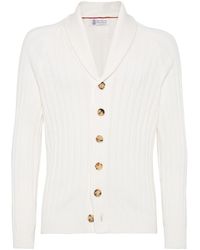 Brunello Cucinelli - Ribbed-knit Cotton Cardigan - Lyst