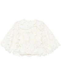 Elie Saab - Blouse Met Geborduurde Tule - Lyst