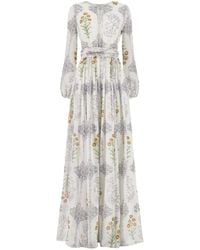 Giambattista Valli - Indian Bouquets Long Silk Dress - Lyst