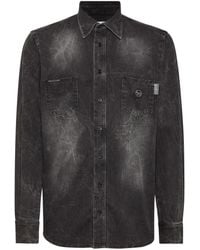 Philipp Plein - Skull & Bones Denim Shirt - Lyst