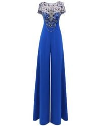 Gemy Maalouf - Embellished Wide-Legs Jumpsuit - Lyst