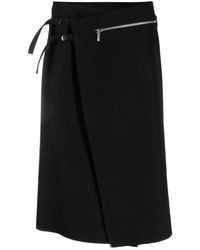 SAPIO - N45 Zip-up Asymmetric Wool Skirt - Lyst
