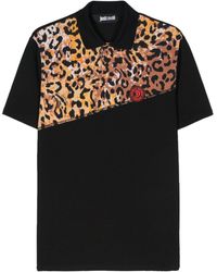 Just Cavalli - Leopard-print Logo-detail Polo Shirt - Lyst