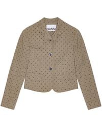 Ganni - Polka Dot-Print Blazer - Lyst