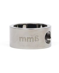 MM6 by Maison Martin Margiela - Ring mit Logo-Gravur - Lyst