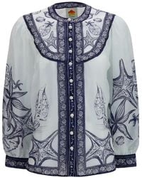 FARM Rio - Seaside Print Blouse Coast Scarf Off - Lyst