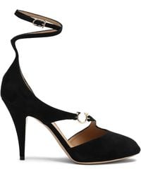Ferragamo - 95Mm Ankle Strap Peep-Toe Pumps - Lyst