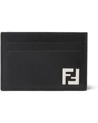 Fendi - Logo-Plaque Leather Cardholder - Lyst