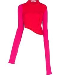 TALIA BYRE - Asymmetric Ribbed-Knit Jumper - Lyst