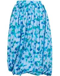Marni - Floral-print Peplum Midi Skirt - Lyst