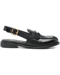 Miu Miu - Leather Slingback Loafers - Lyst