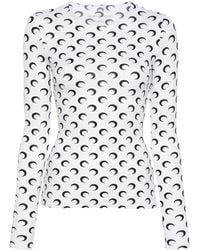 Marine Serre - Moon Printed Second Skin Crewneck Top - Lyst