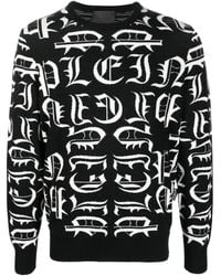 Philipp Plein - Logo-Embroidered Crew Neck Sweater - Lyst